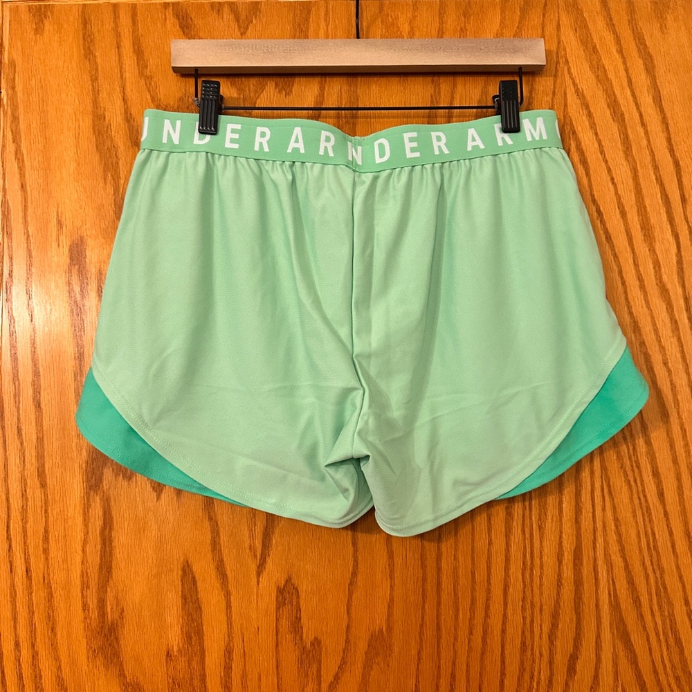 Under Armour Women's Loose Play Up Vibrant Green Athletic Shorts - NWT - Size L - Picture 3 of 12